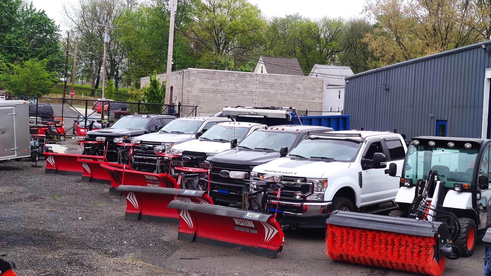 Devlin Services plow truck and equipment staged in Bensalem, PA